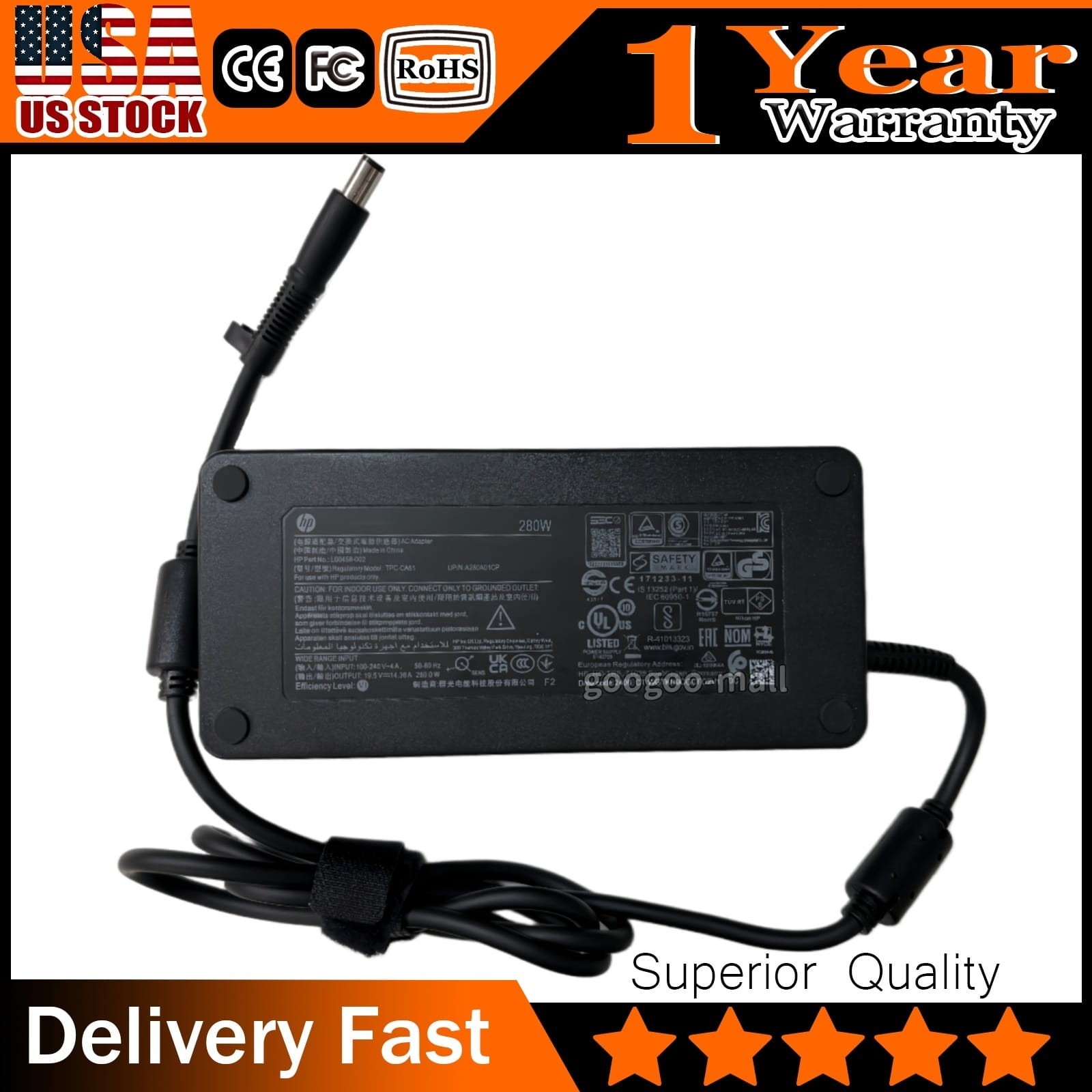 Original 280W 19.5V 14.36A L00458-002 TPC-CA61 AC Adapter for HP Engage One Pro