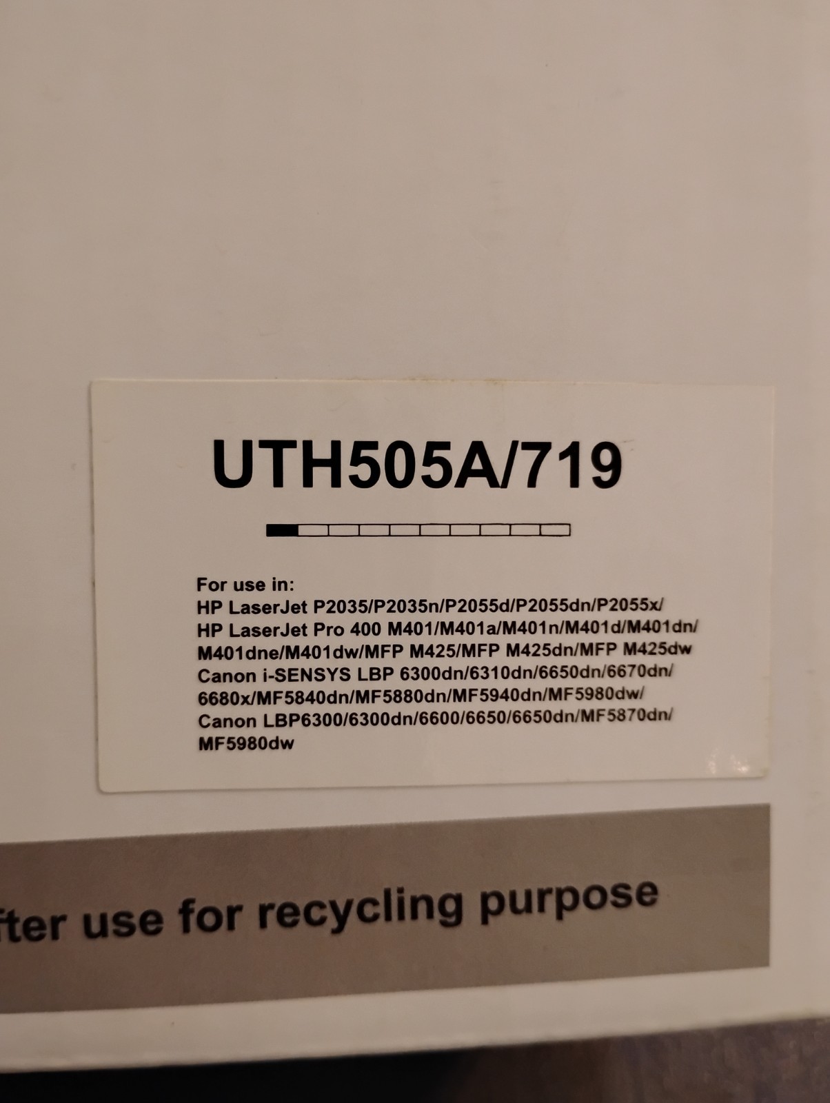 Black Replacement ink  Cartridge UTH505A/719 For Printers Including HP2015