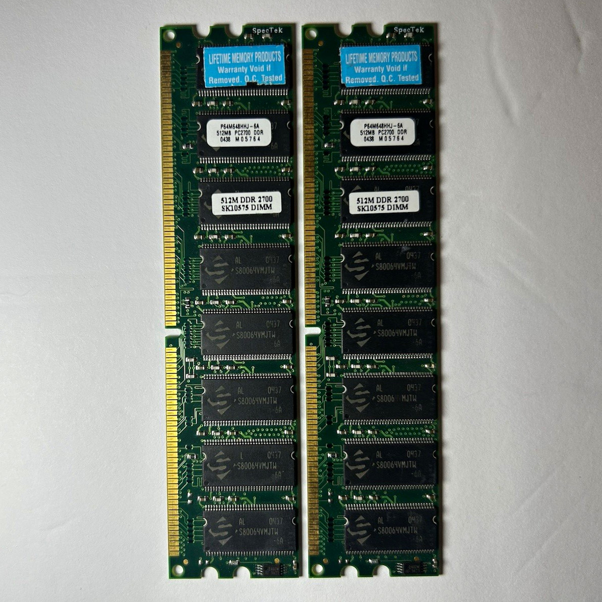 Spectek 256MB (2x128MB) PC133-CL3 168-Pin DDR SDRAM DIMM Non-ECC