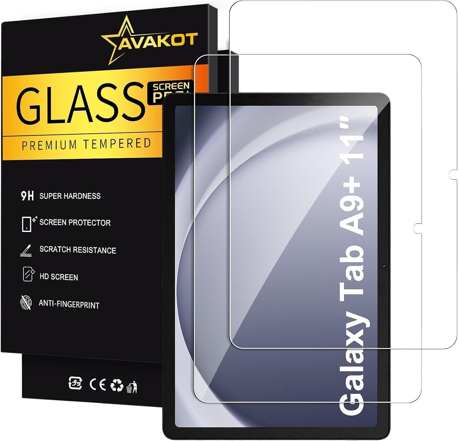 2 Pack Ultra Thin Screen Protector for Samsung Galaxy Tab A9 Plus