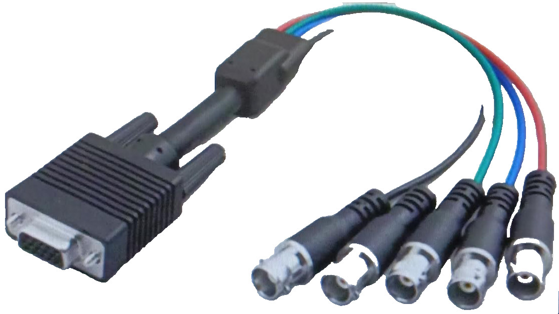 PAN PACIFIC   S-H15F5BNCF-1' MULTI SYNC HD15F TO 5BNC/F CABLE 1ft  NEW
