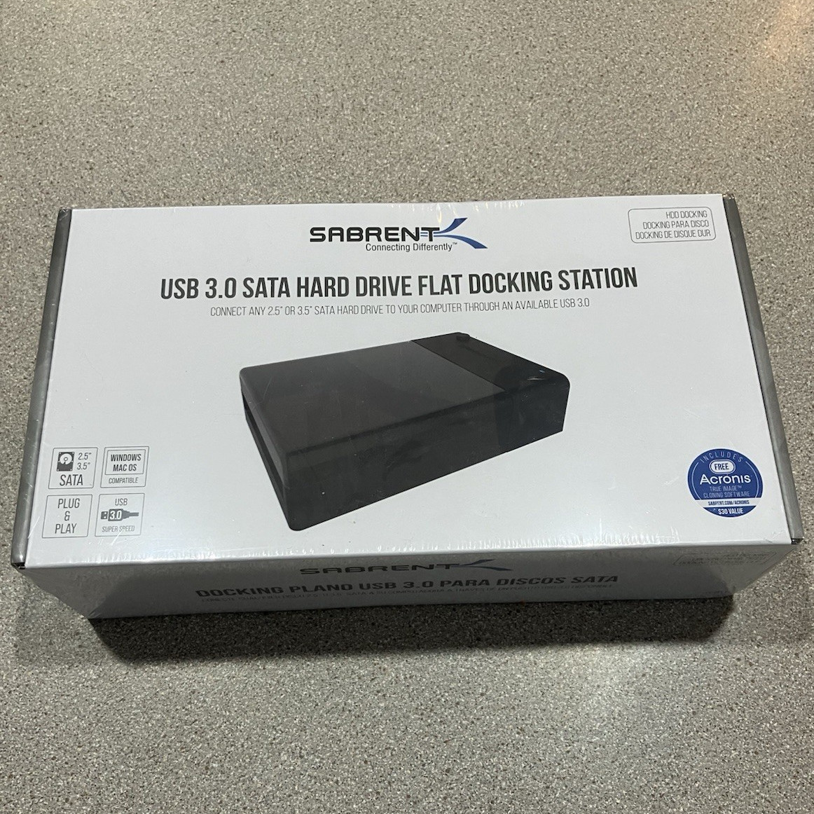 Sabrent Hard Drive Docking Station USB 3.0 SATA 2.5/3.5in Black EC-DFLT