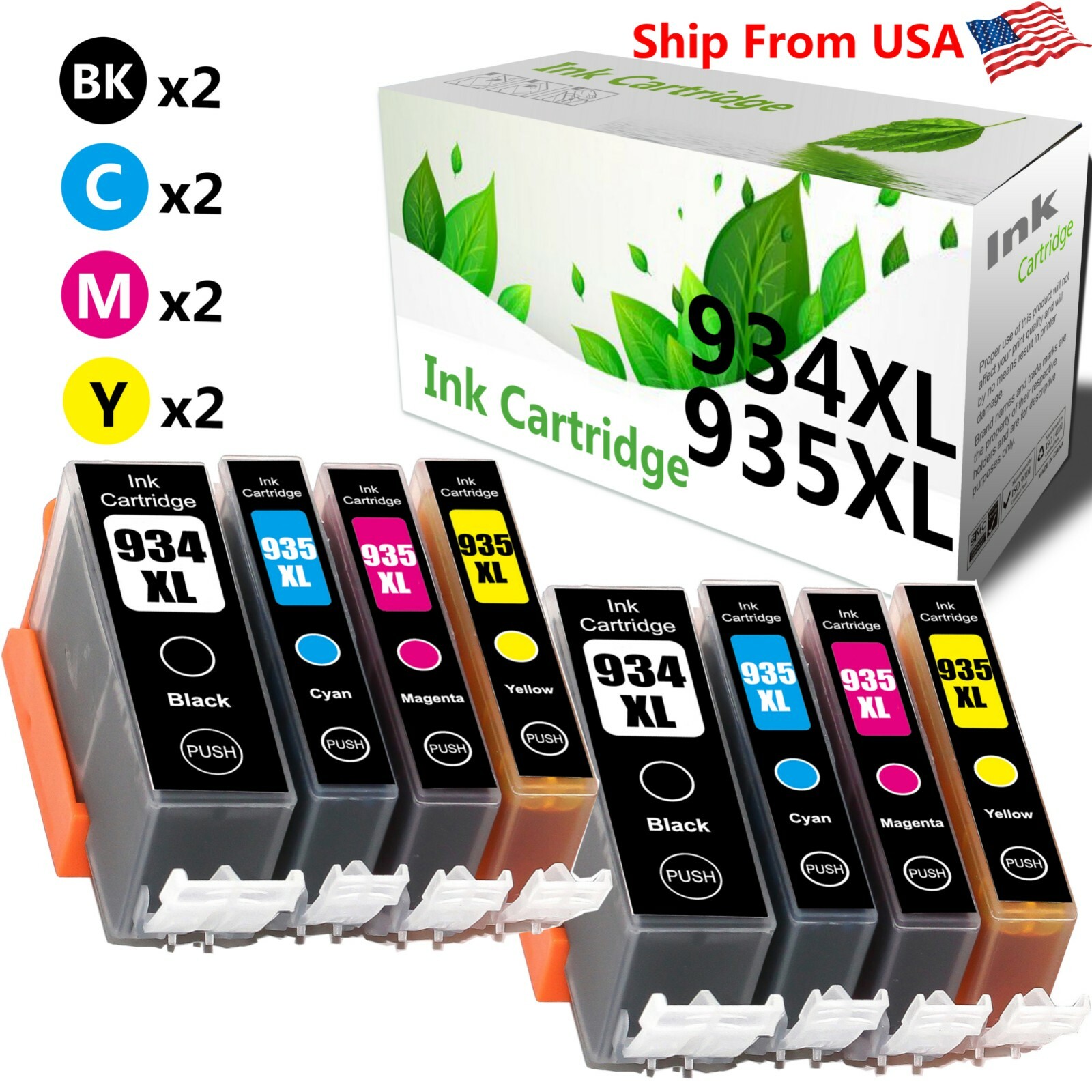 8 PK 934XL 935XL Ink Cartridge for Officejet Pro 6830 6230 6835 6220