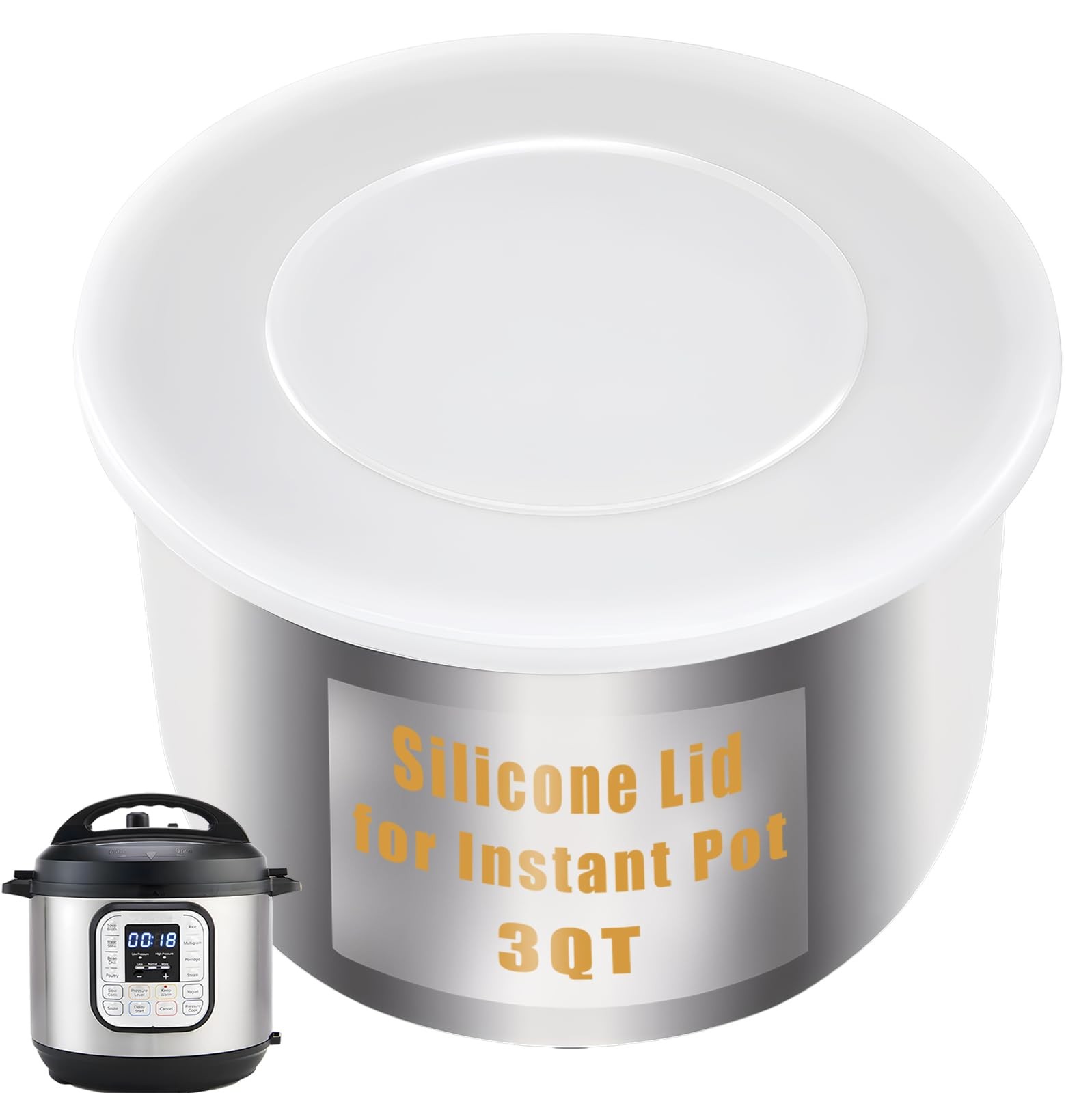 Silicone Lid for Instant Pot 3 Quart Inner Pot, 8.1-IN Reusable - BPA-Free