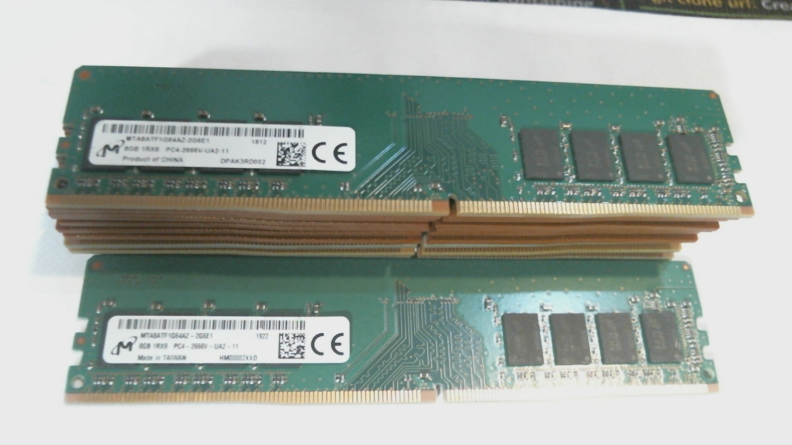 ** LOT OF 9 ** Micron MTA8ATF1G64AZ-2G6E1 8GB DDR4 PC4-2666V Desktop Memory