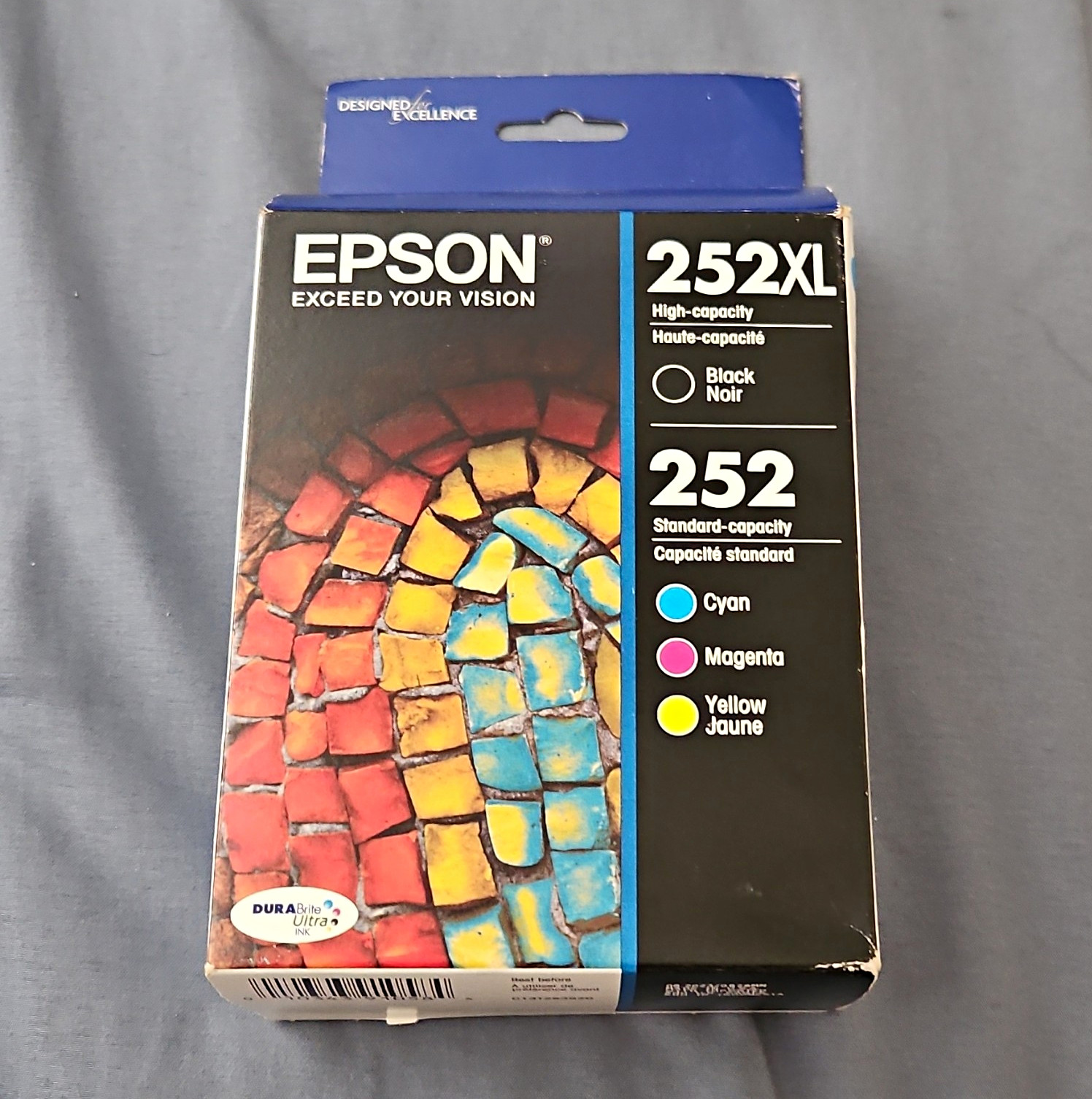 Epson Genuine 252XL/252 Inkjet Combo Pack BK/C/M/Y T252XL-BCS