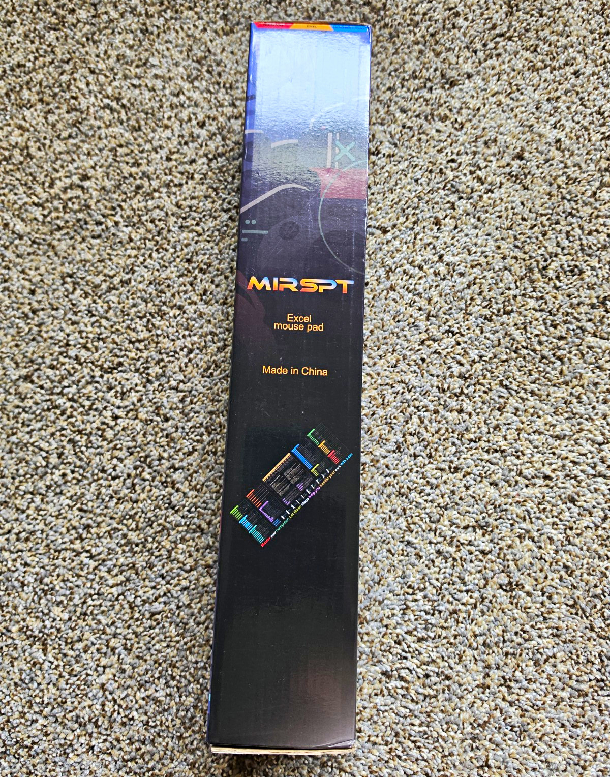 MIRSPT Patterned Mouse Pad Rolled Desk Mat Black Multicolor In Box