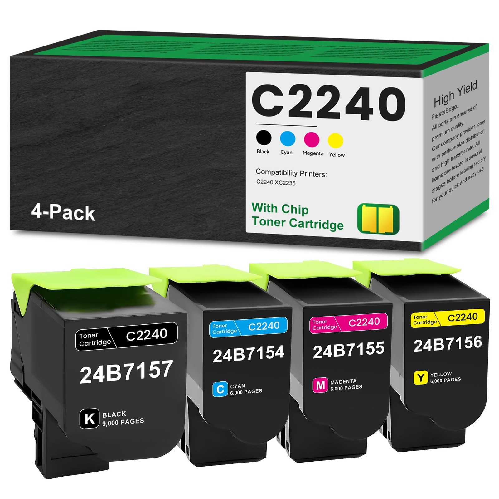 FiestaEdge C2240 XC2235 Other, Toner 4 Pack (Black Cyan Magenta Yellow)