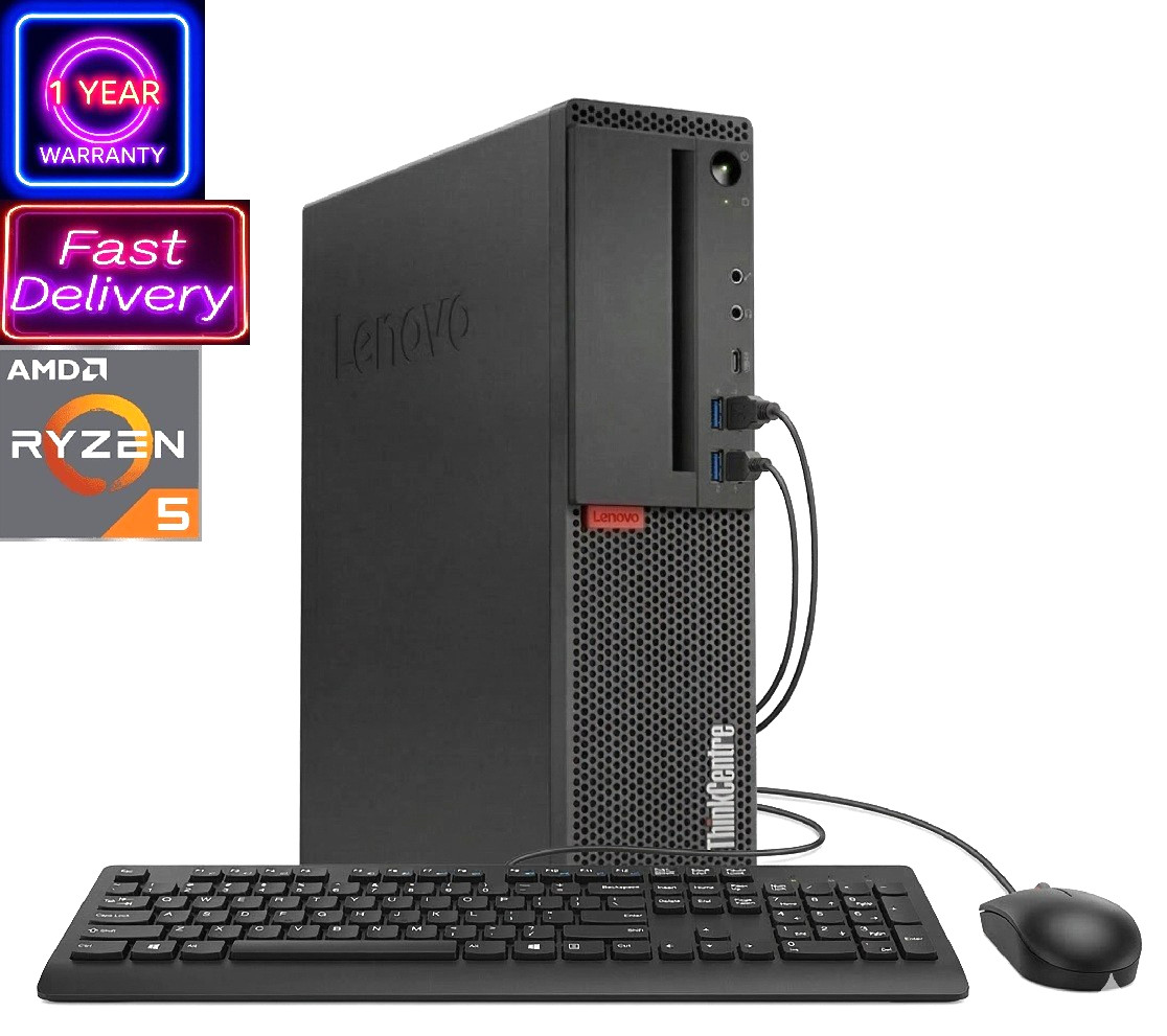 Lenovo ThinkCentre PC: Ryzen 5 Pro-2400G 16GB RAM, 256GB SSD Windows 10 Pro