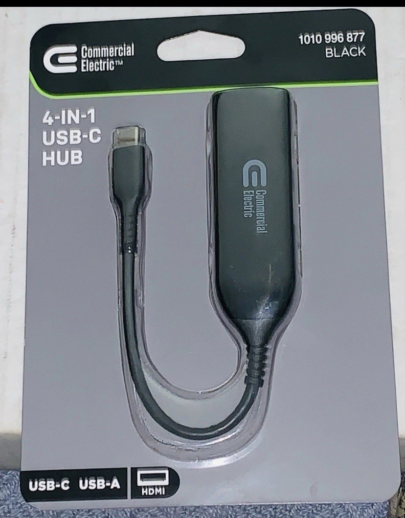 Commercial Electric 4 in 1 USB-C HUB (USB C to HDMI + USB3.1 + PD + USB2.0)
