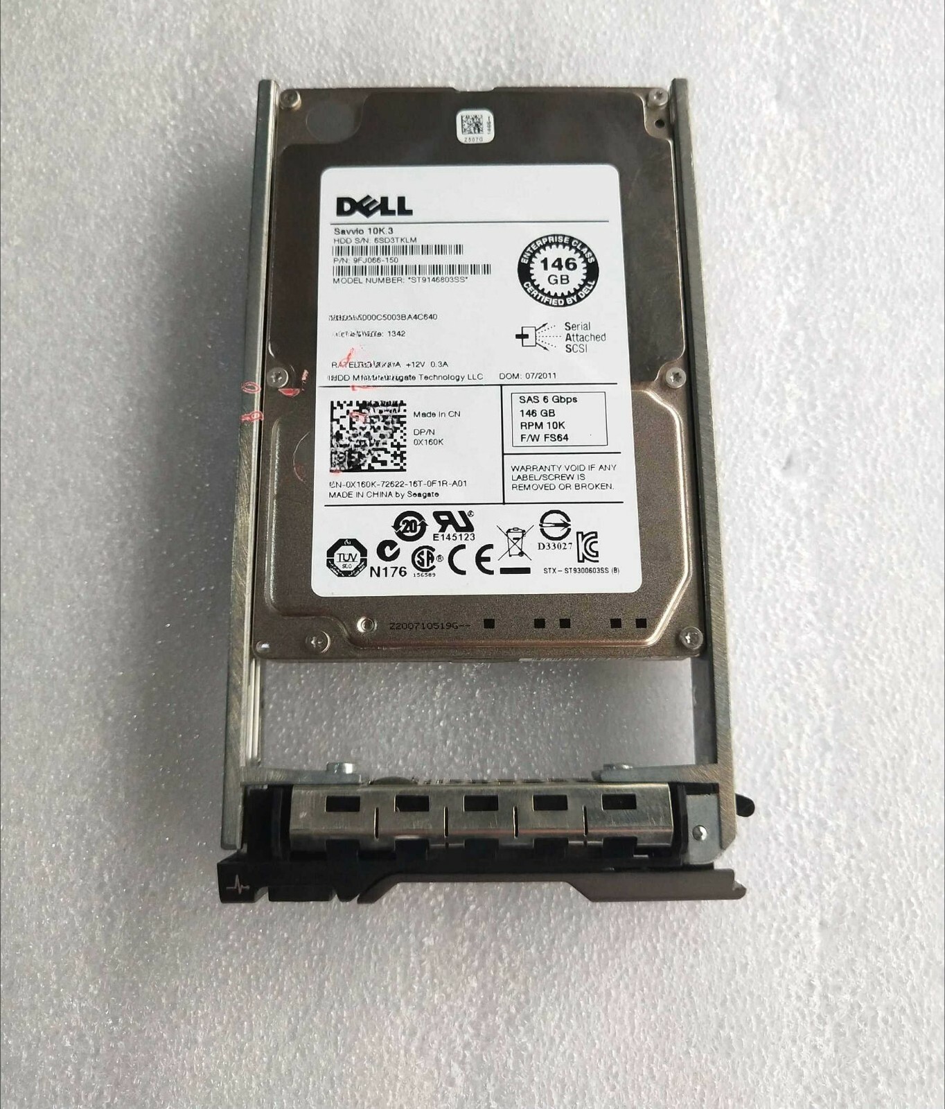 FOR DELL ST9146803SS 0X160K X160K 146GB 2.5 inch 10K 6Gb SAS hard drive