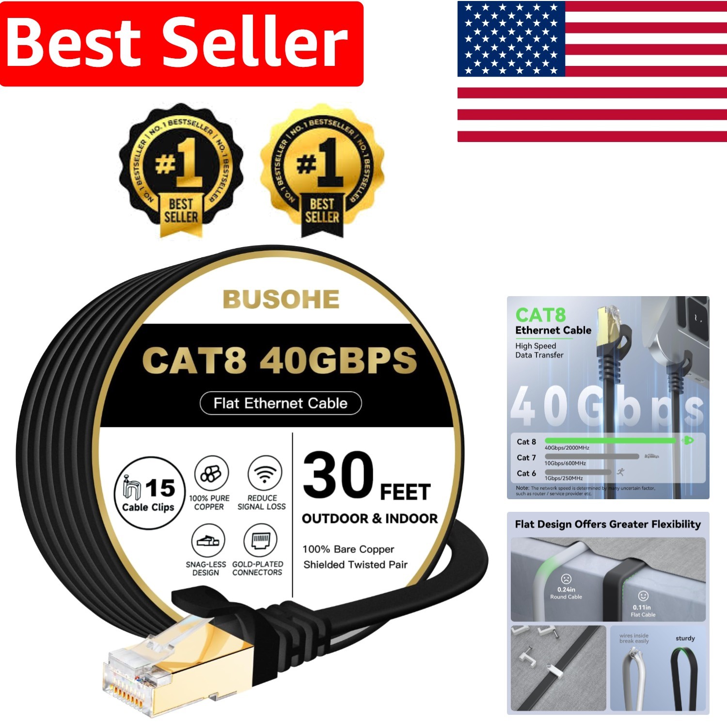 Upgrade Your Network with Cat 8 Ethernet Cable 30FT - 40Gbps Performance