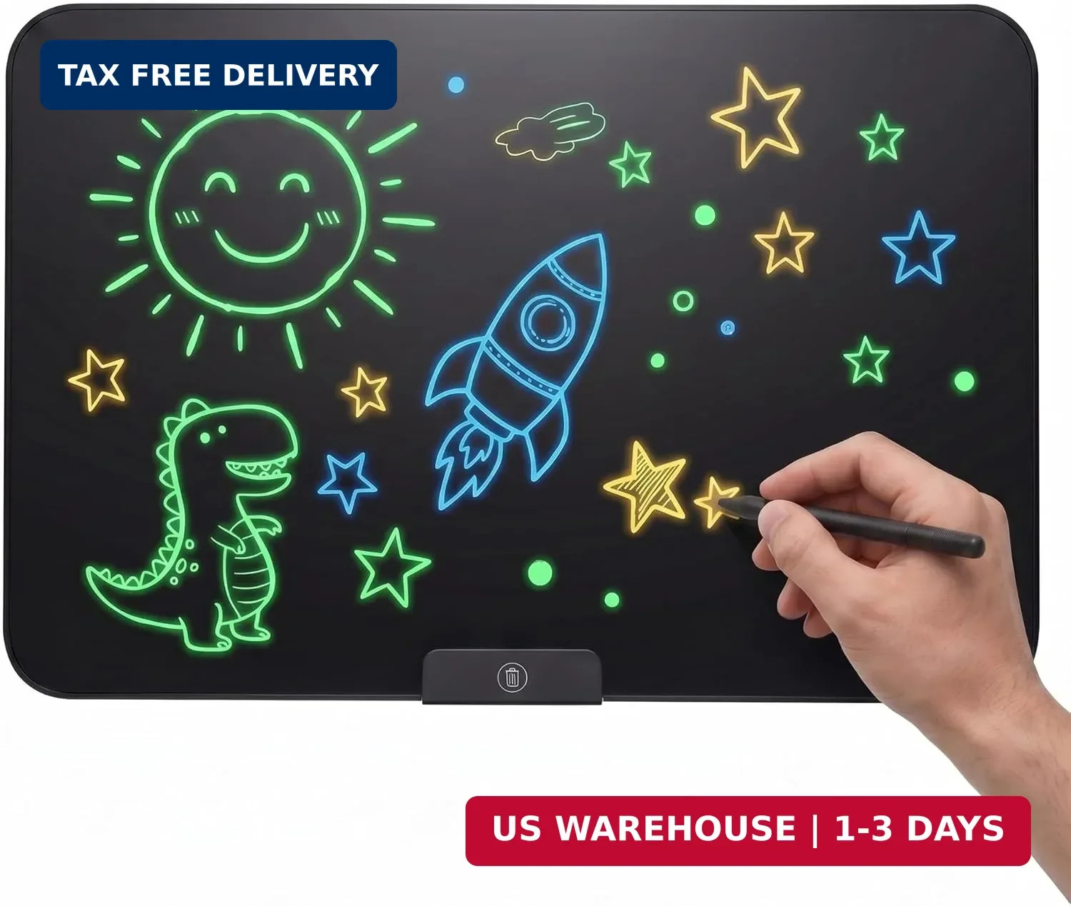 22 Inch Extra Large LCD Writing Tablet, Type-C Rechargeable Drawing Pad for Kids