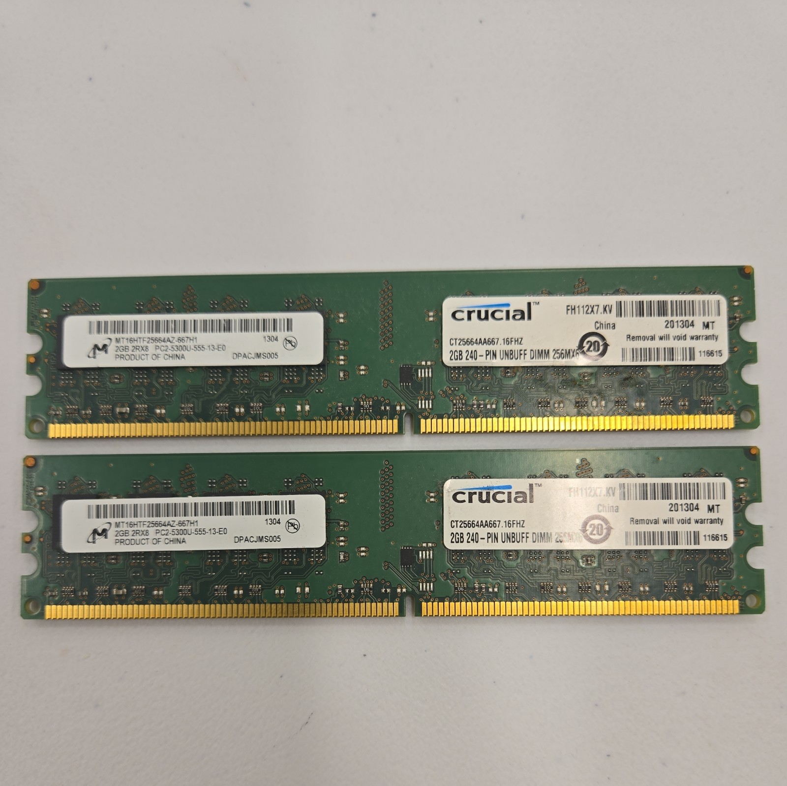 CT25664AA667.16FHZ Crucial 2GB DDR2-667MHz PC2-5300 CL5  240-Pin DIMM RAM