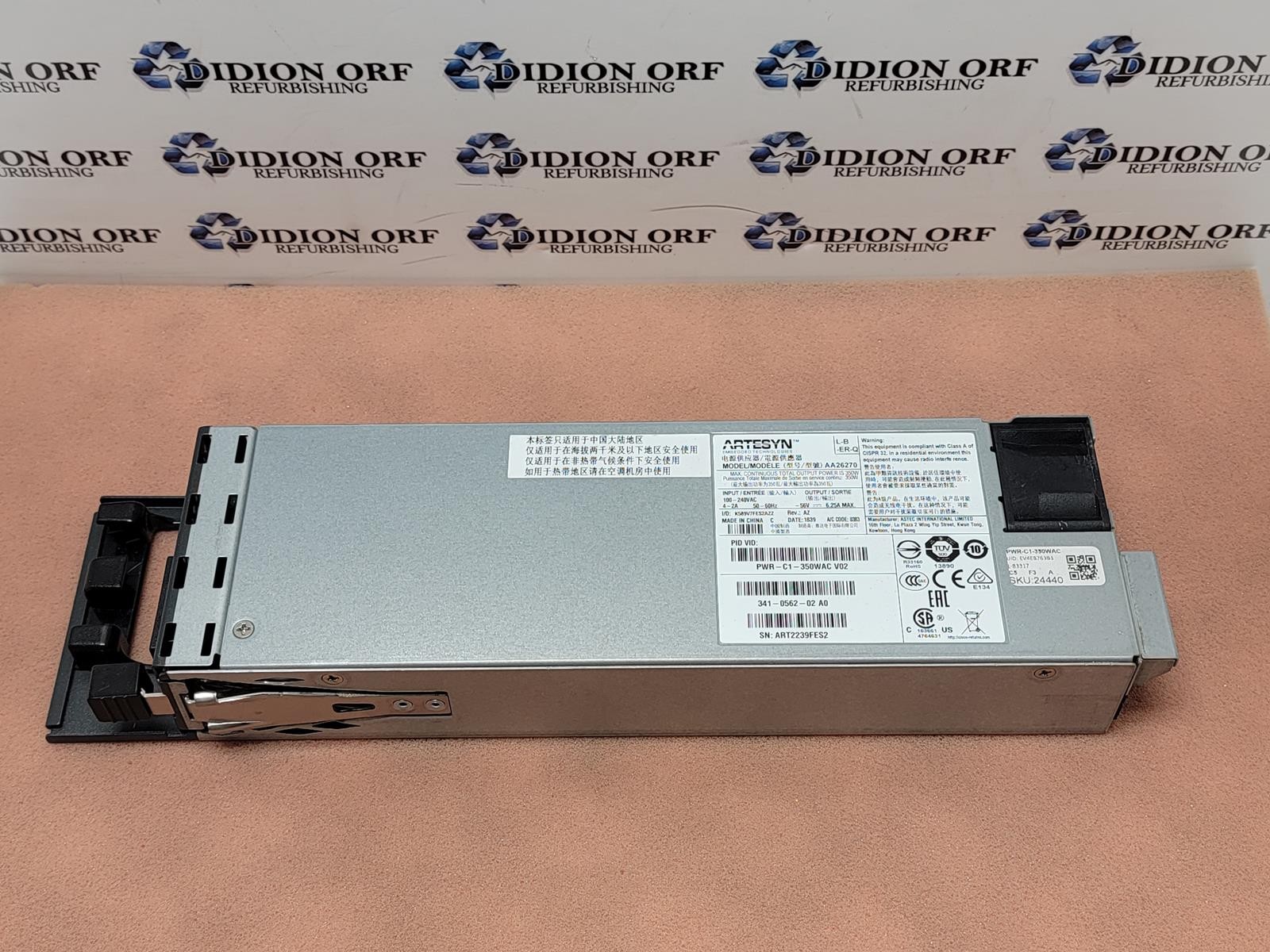 Cisco/Artesyn PWR-C1-350WAC 350W AC For 3850 Switches SKU 24440