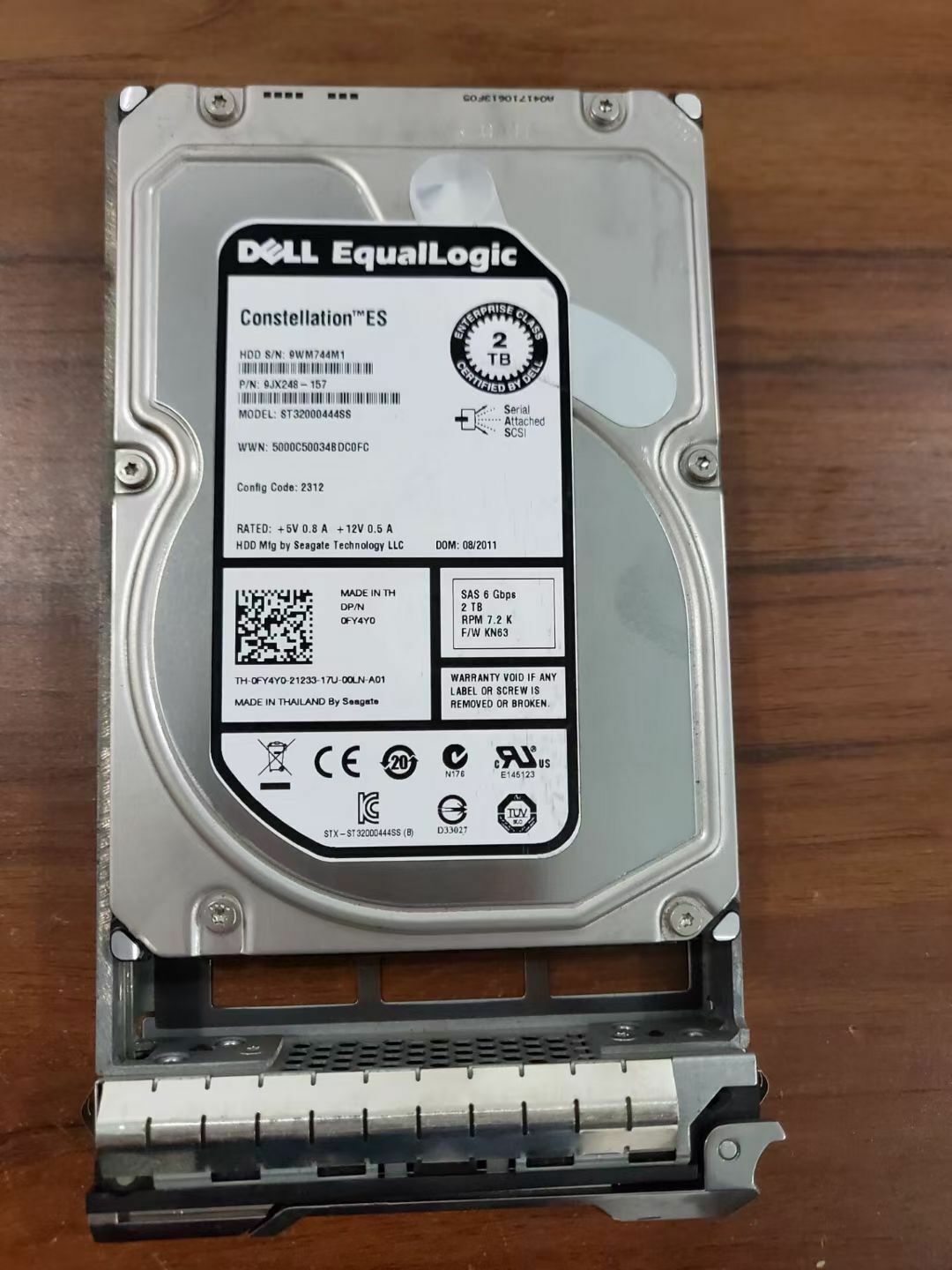 FOR Dell FY4Y0 EqualLogic 2TB 7.2k 3.5" LFF SAS Hard Drive PS4100 PS6100 PS6210