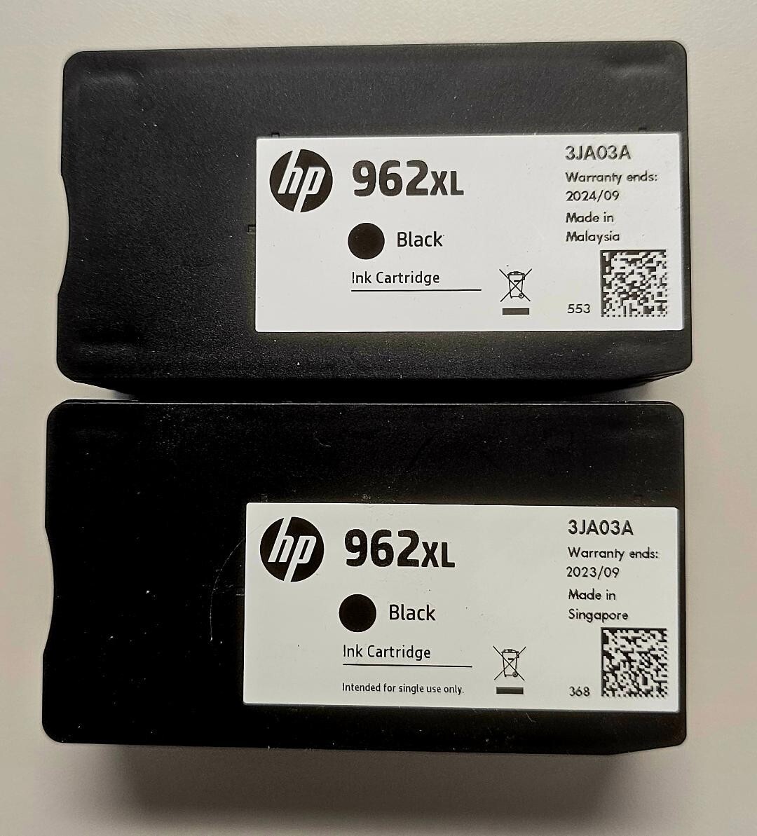 2 Gently Used Hp 962XL Black Ink Cartridges, My HP Printer Broke