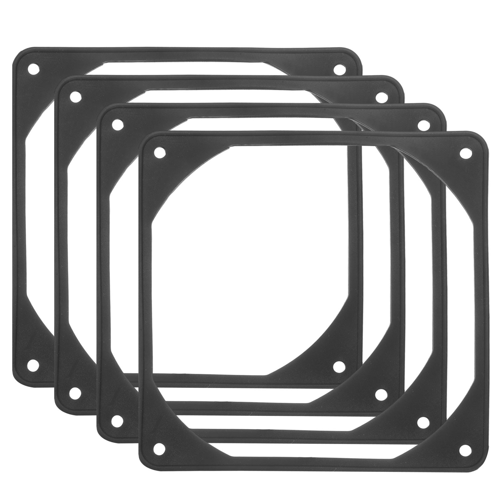 4pcs, Anti-vibration Rubber Fan Gasket 120mm Shock Absorption Pad Black