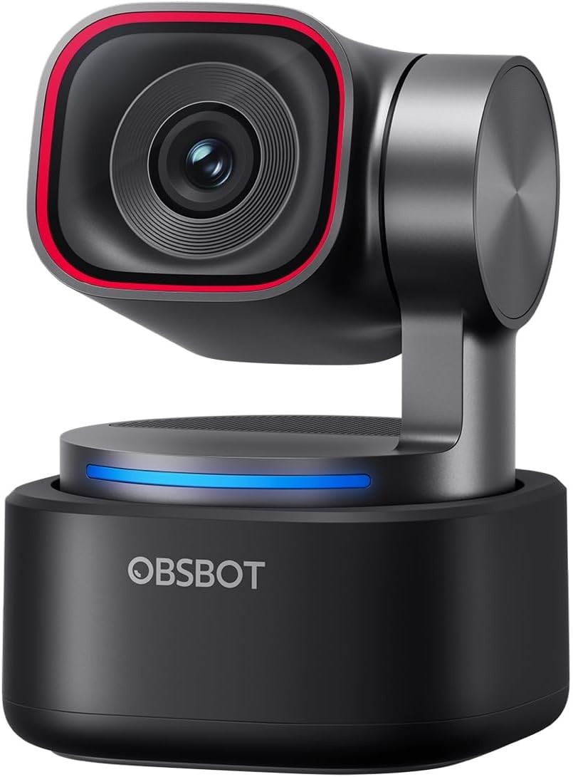 OBSBOT Tiny 3 AI-Powered Spatial Audio 4K PTZ Webcam for PC Laptop Zoom Meeting