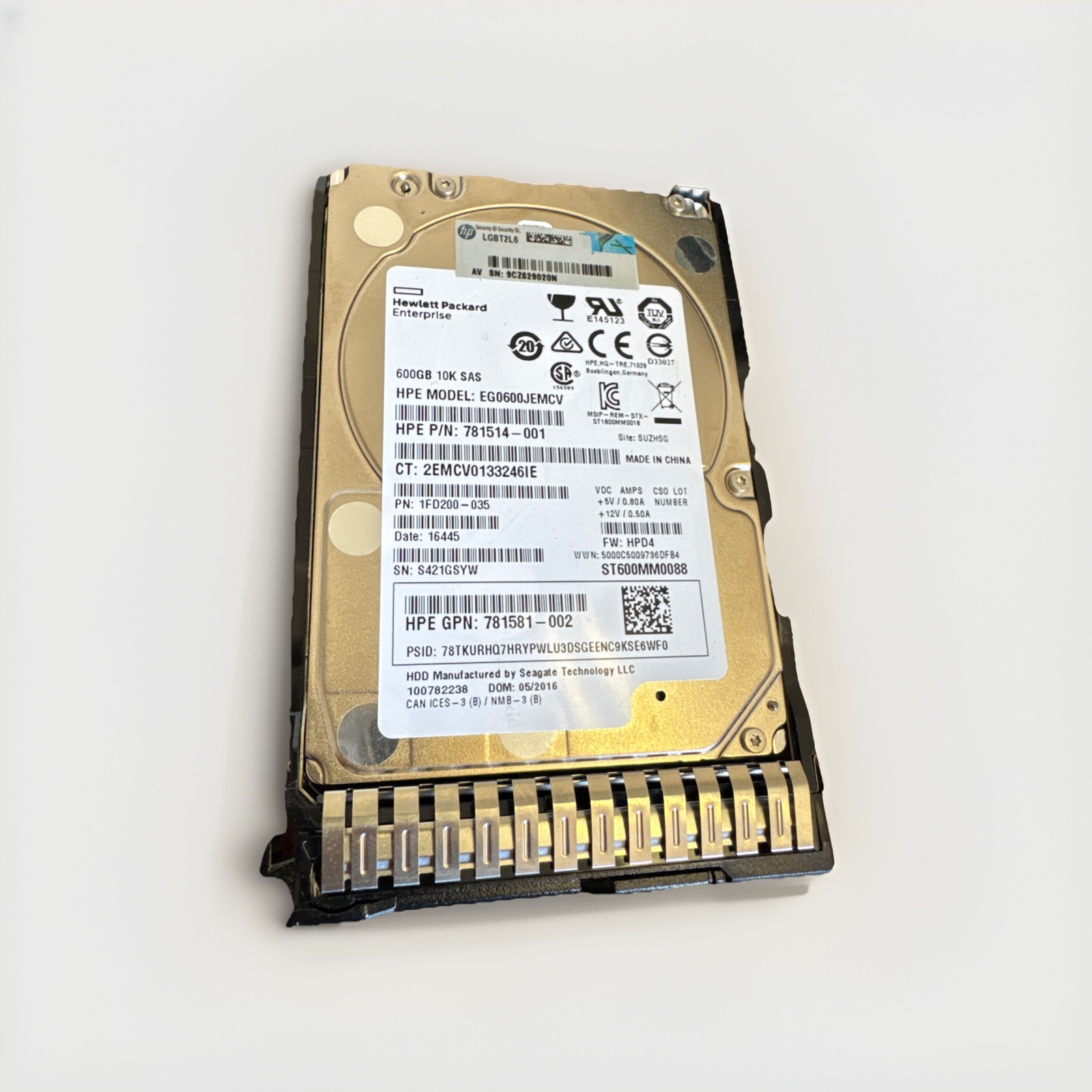 781577-001 781514-001 HP HPE EG0600JEMCV 600GB 12Gbps 10K SFF 2.5" SAS SC HDD