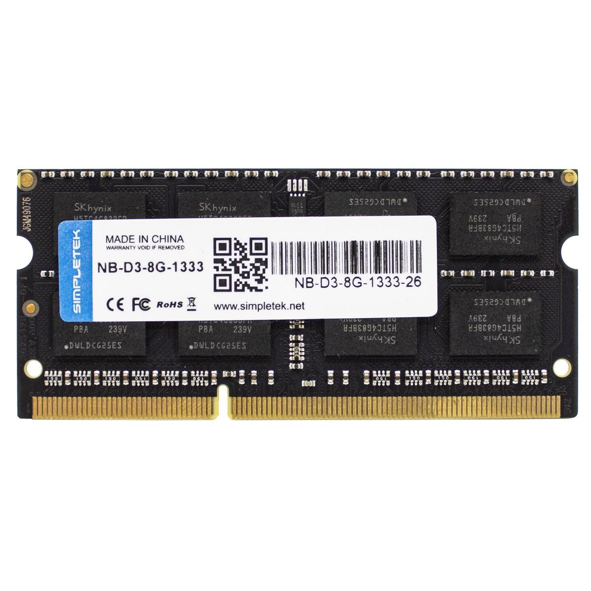 Memory Module 8GB DDR3 1333MHz 1.5V SODIMM Computer Notebook AIO