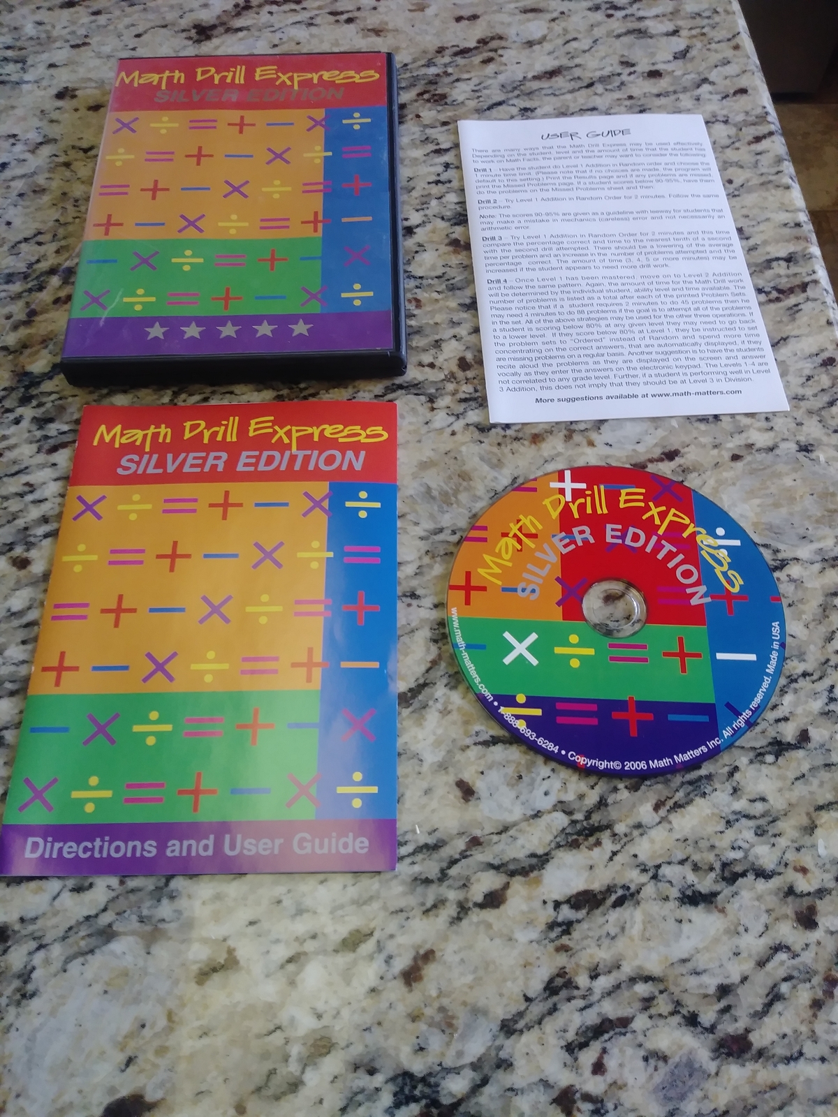 Math Drill Express Silver Edition CD Mac/Pc 2006 Learning Math Facts Elementary 
