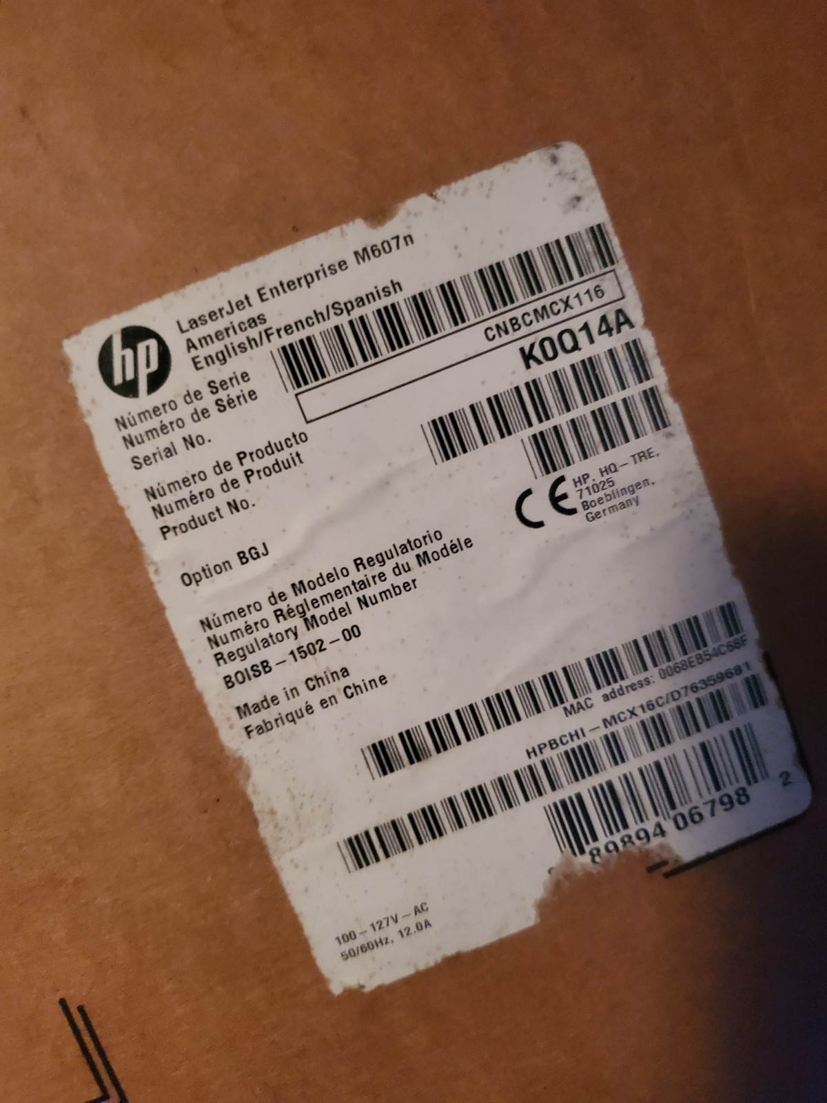 HP LaserJet Enterprise M607n K0Q14A Workgroup Printer BRAND NEW IN BOX