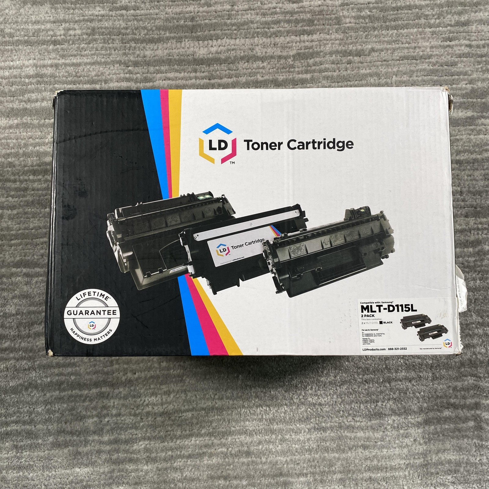LD Products MLT-D115L Compatible Toner Cartridge 2 Pack Black Samsung Printers