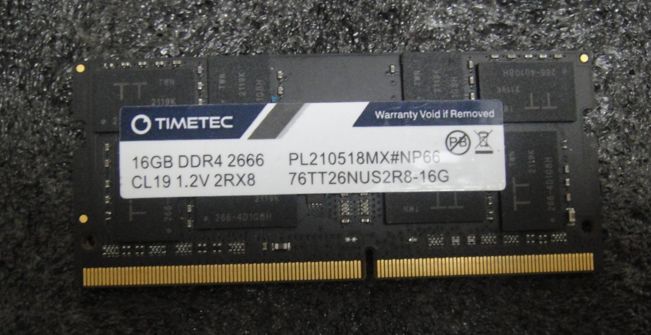 Timetec 16GB DDR4-2666 PC4-21300 SO-DIMM 260-Pin 1x16GB 76TT26NUS2R8-16G