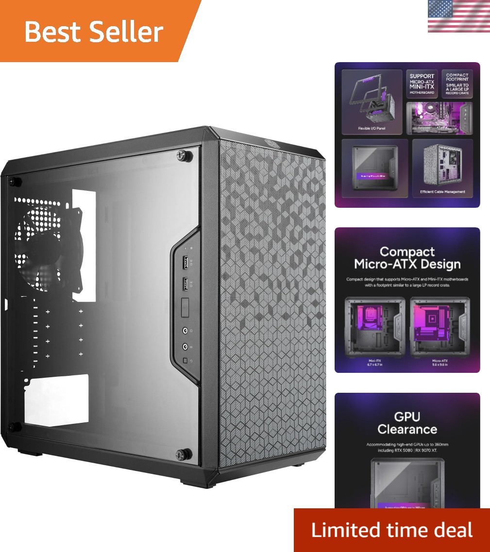 Q300L V1 Micro-ATX PC Case, High Airflow, Transparent Panel | 360mm Graphics ...