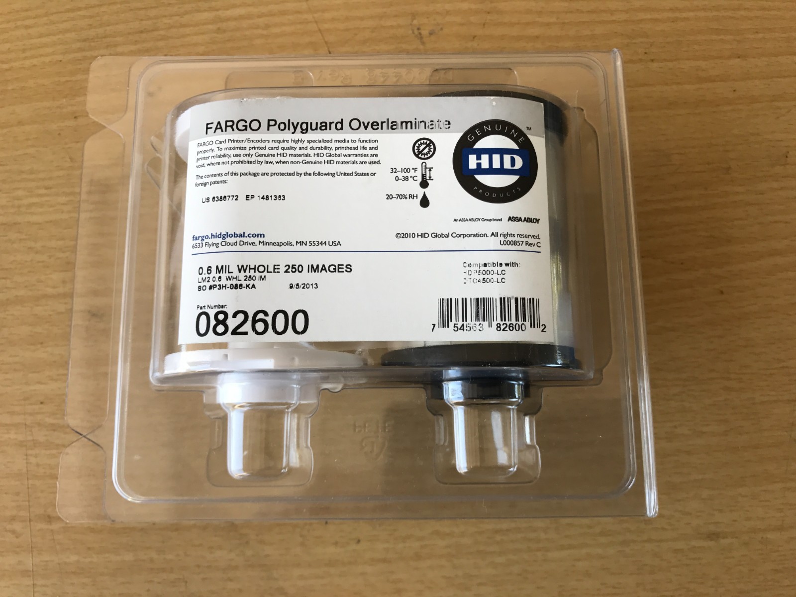 New Fargo 82600  0.6 mil PolyGuard Laminate  250 imprints