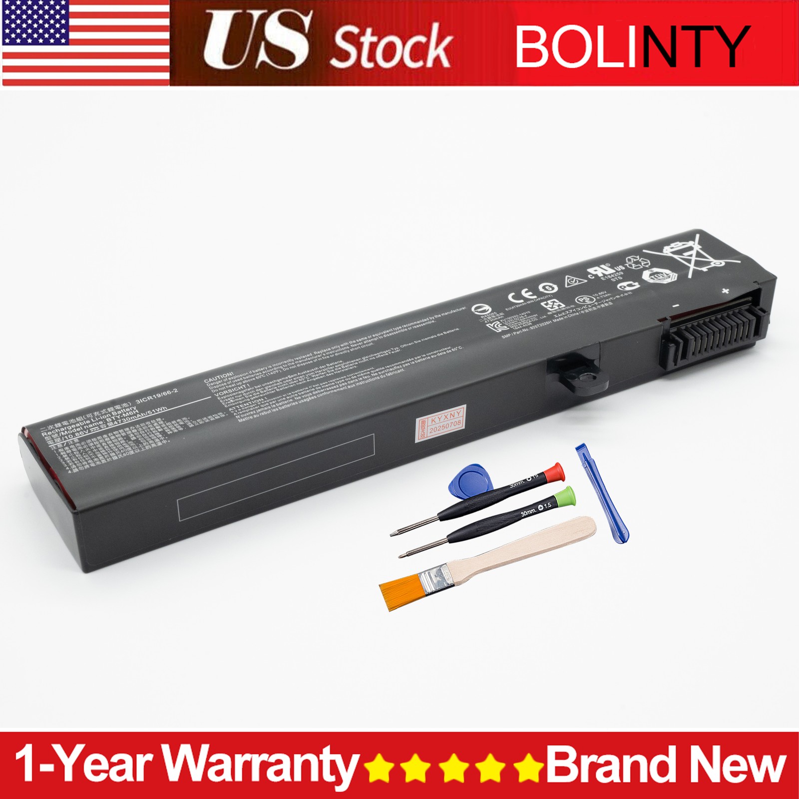 BTY-M6H 51Wh Laptop Battery For MSI GE72 GP62 GL62M GE62 PE60 PE70 GP72 GE62VR