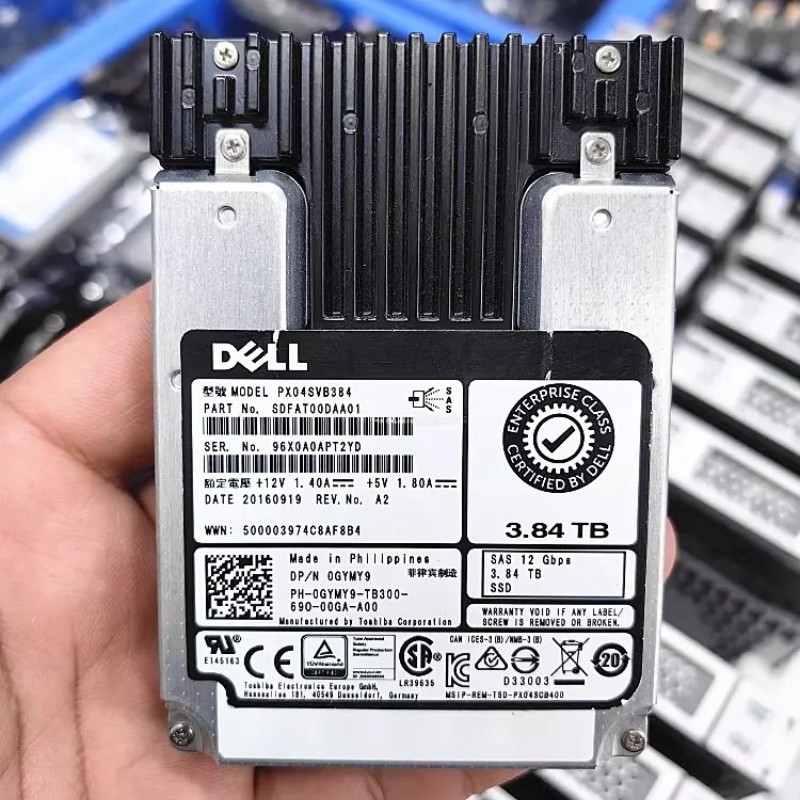 NEW 0GYMY9 GYMY9 DELL PX04SVB384 2.5" 3.84TB SAS 12G MU SSD Solid State Drive