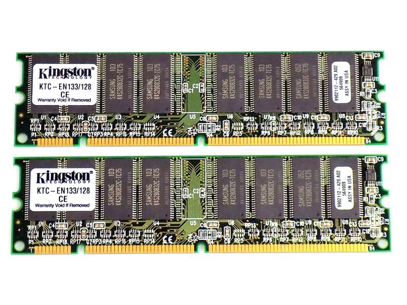 256MB (2x128MB) Kingston KTC-EN133/128 SDRAM 133Mhz PC133 UDIMM Memory