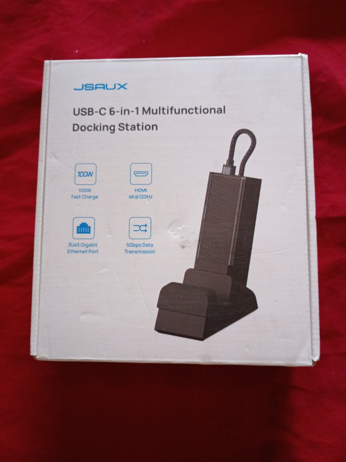 JSAUX USB-C 6-in-1 Docking Station 100W Fast Charge HDMI 4K RJ45 5Gbps