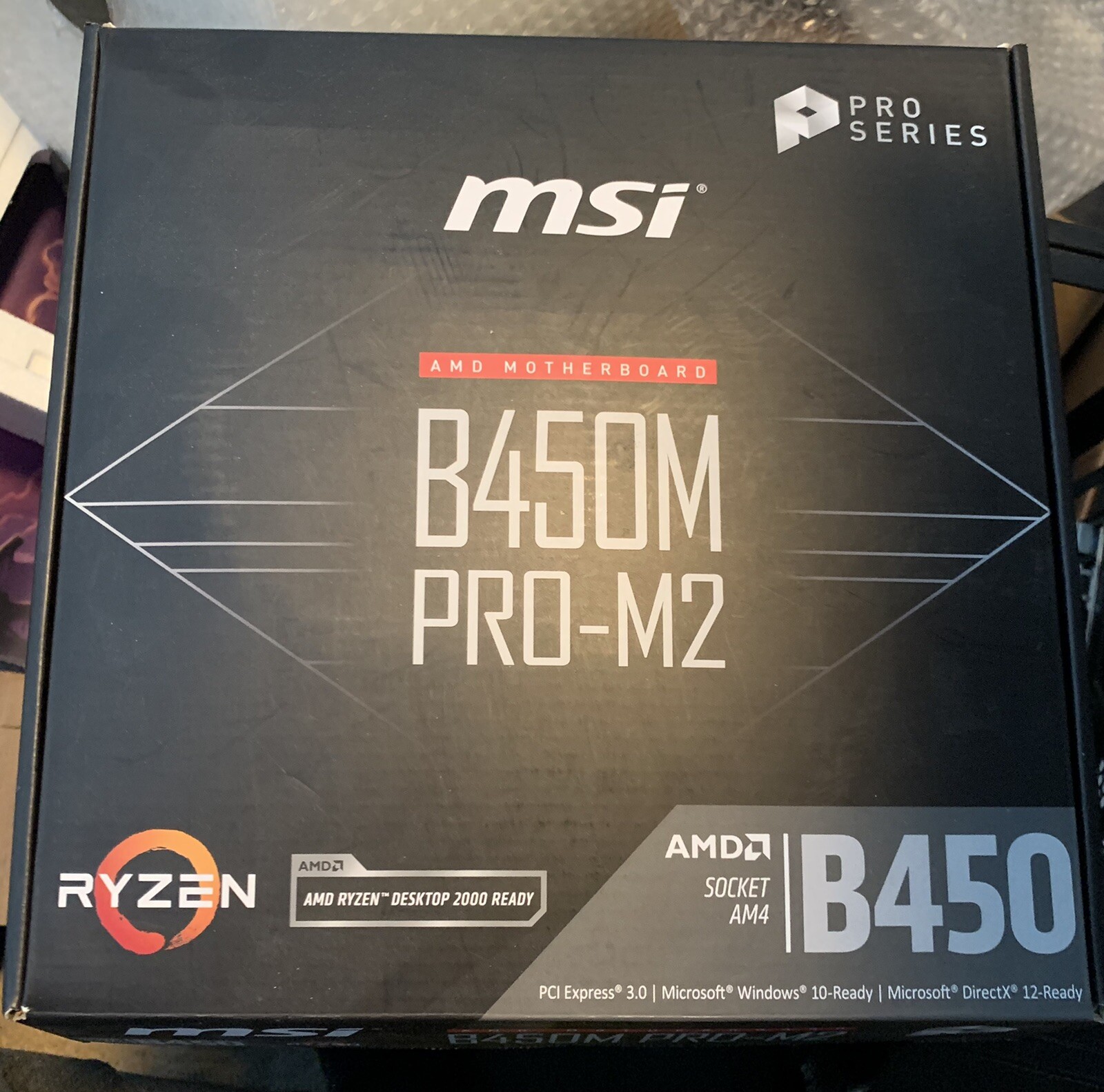 ALMOST NÈW MSI B450M PRO M2 AMD ATX WITH RYZEN 3 2200G 3.5 GHZ TESTED