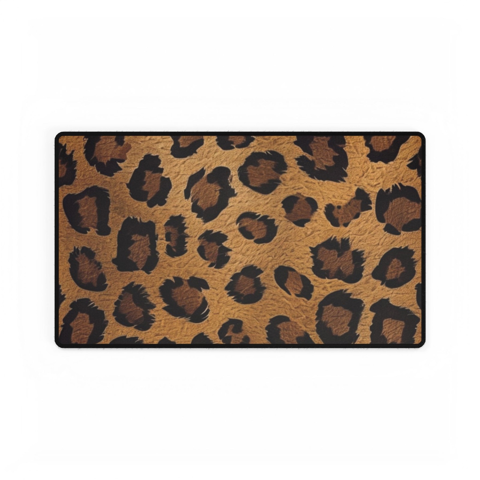 Leopard Print Brown Desk Mat | Animal Print Mouse Pad Surface