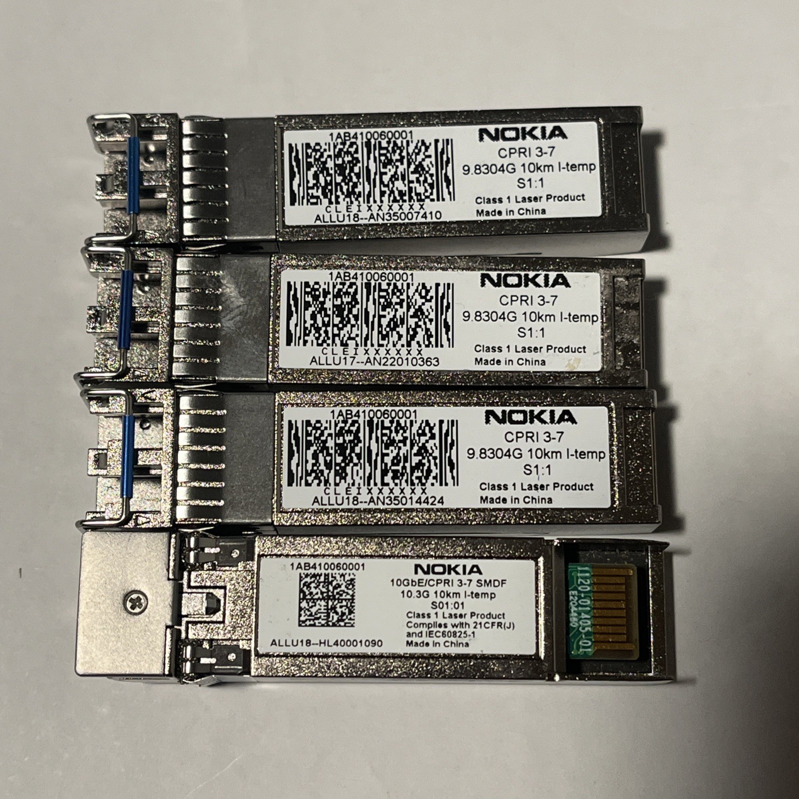 4 NOKIA 1AB410060001 10GbE/CPRi 3-7 SMDF 10.3G 10km I-temp Optical Transceivers