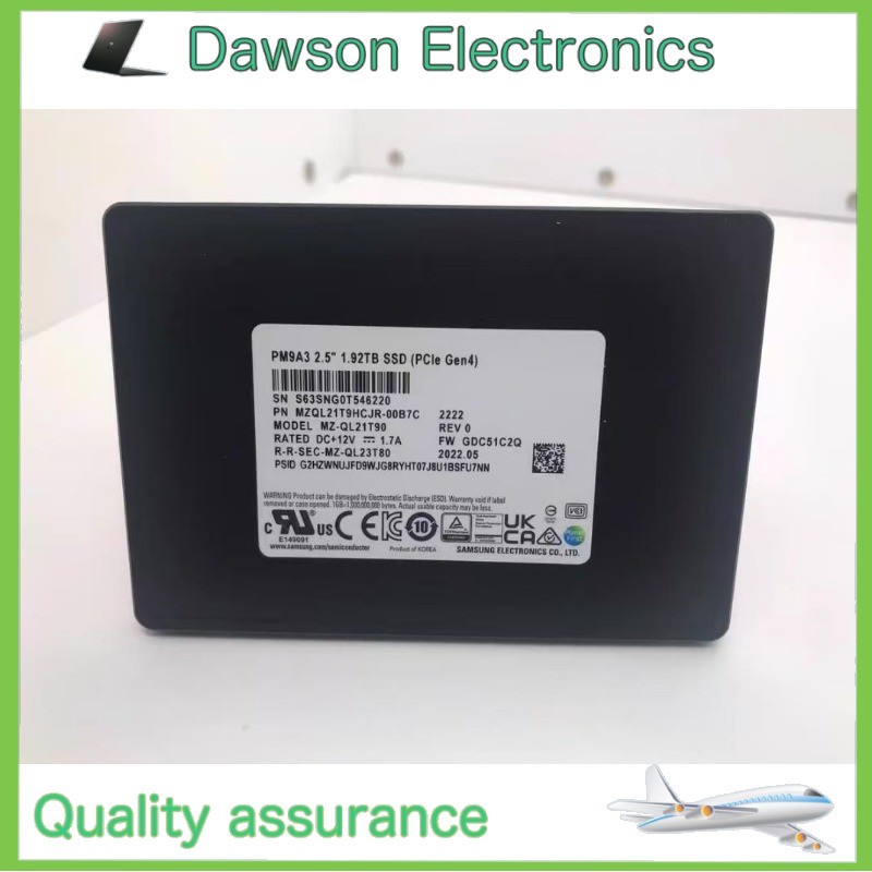 MZQL21T9HCJR-00B7C Original Samsung PM9A3 1.92TB SSD U.2 NVME MZ-QL7T60 PCIE