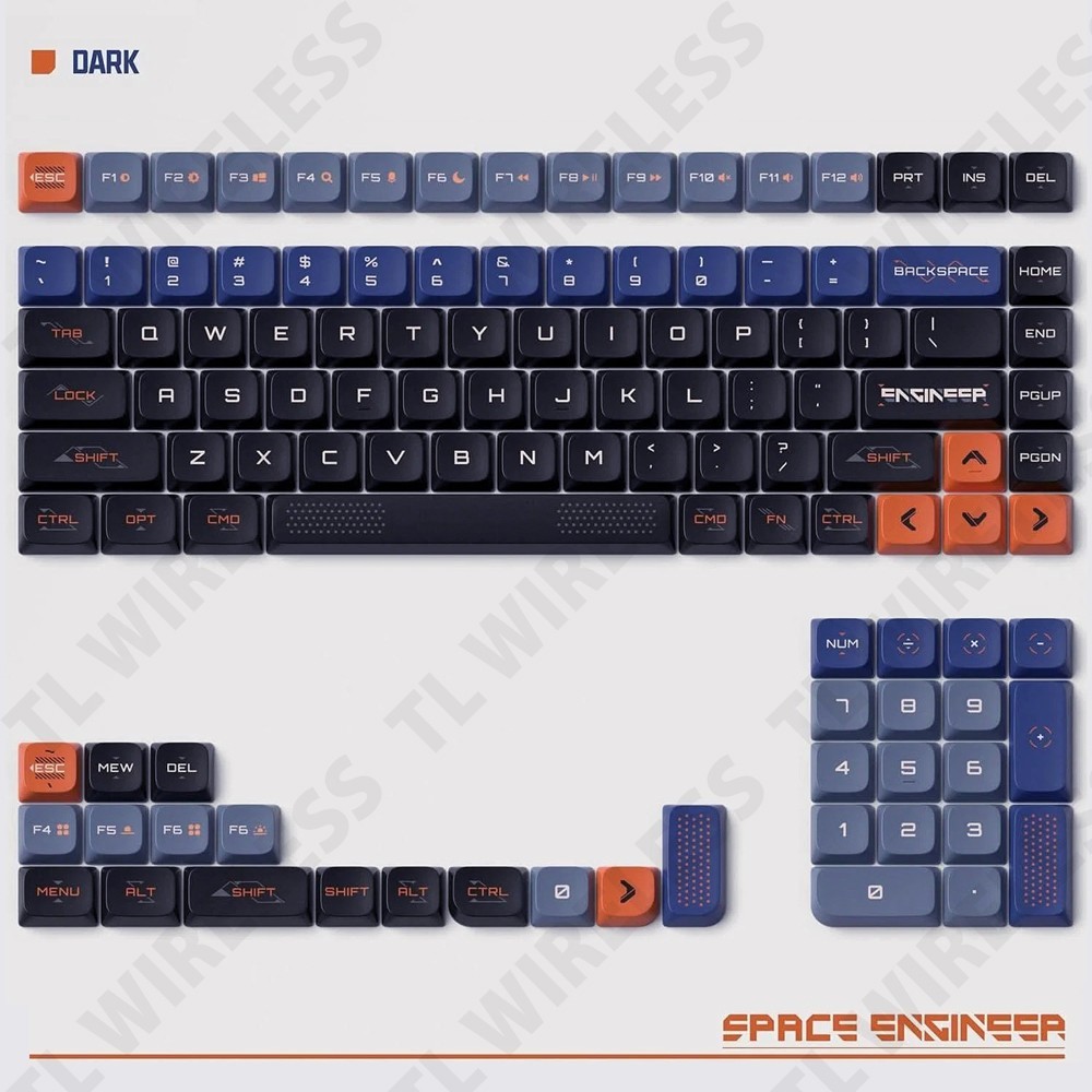 NuPhy Space Engineer nSA Profile Dye-sub PBT Keycaps for Air 60 / 75 / 96 Series