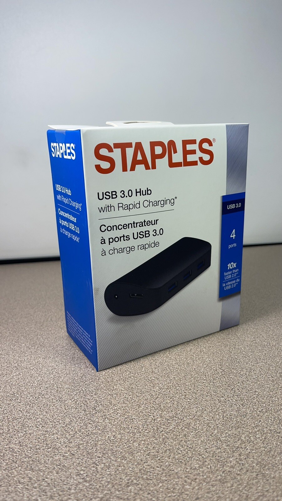 4-Port USB 3.0 Hub Black W/ Rapid Charging 4 USB ports Fast Shipping from the US