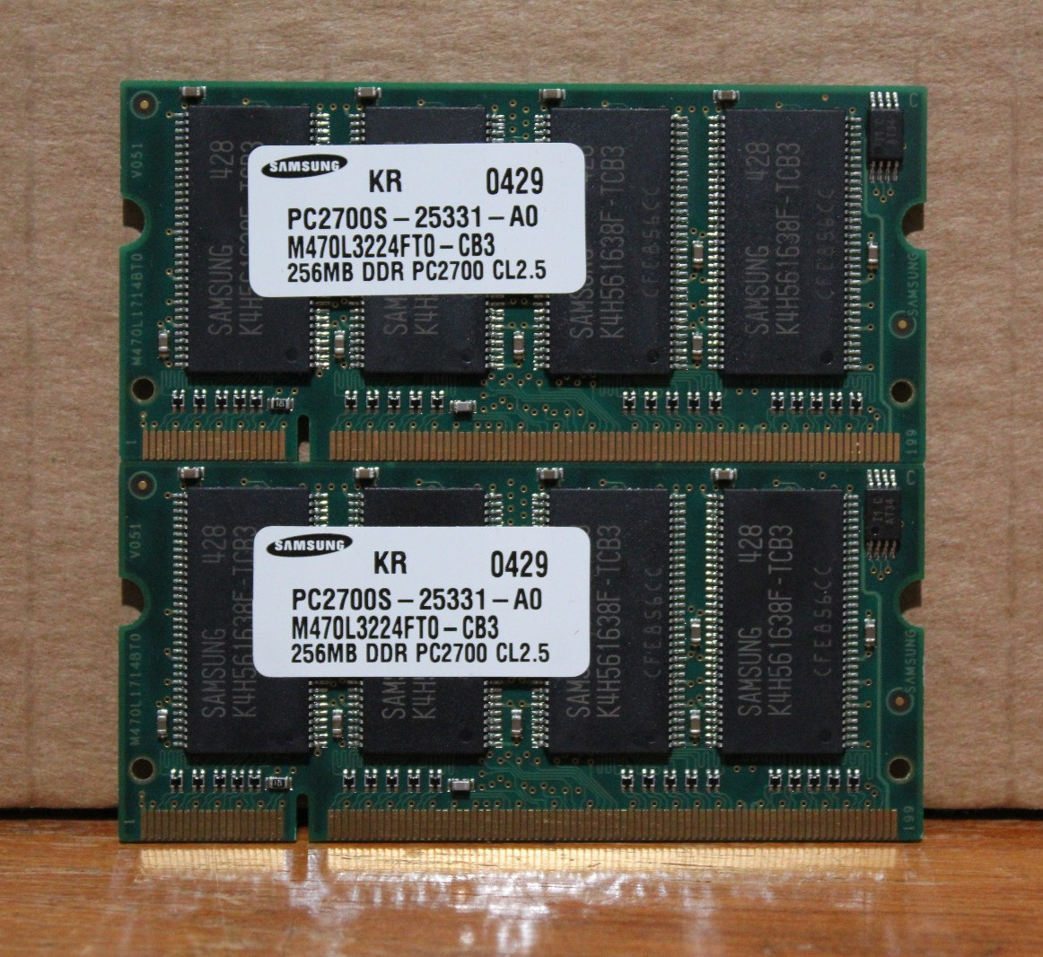 (Lot of 2) 256MB PC-2700S SAMSUNG M470L3224FT0-CB3 DDR-333 LAPTOP DDR1 Memory