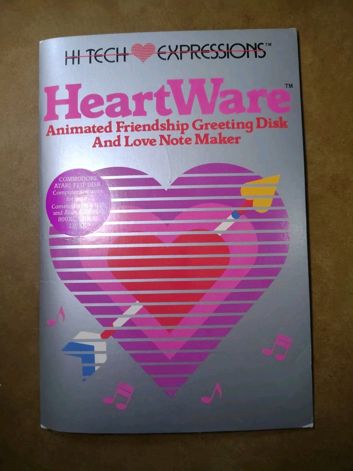 Heartware Note Maker by Hi Tech Expressions 1986 Atari Commodore