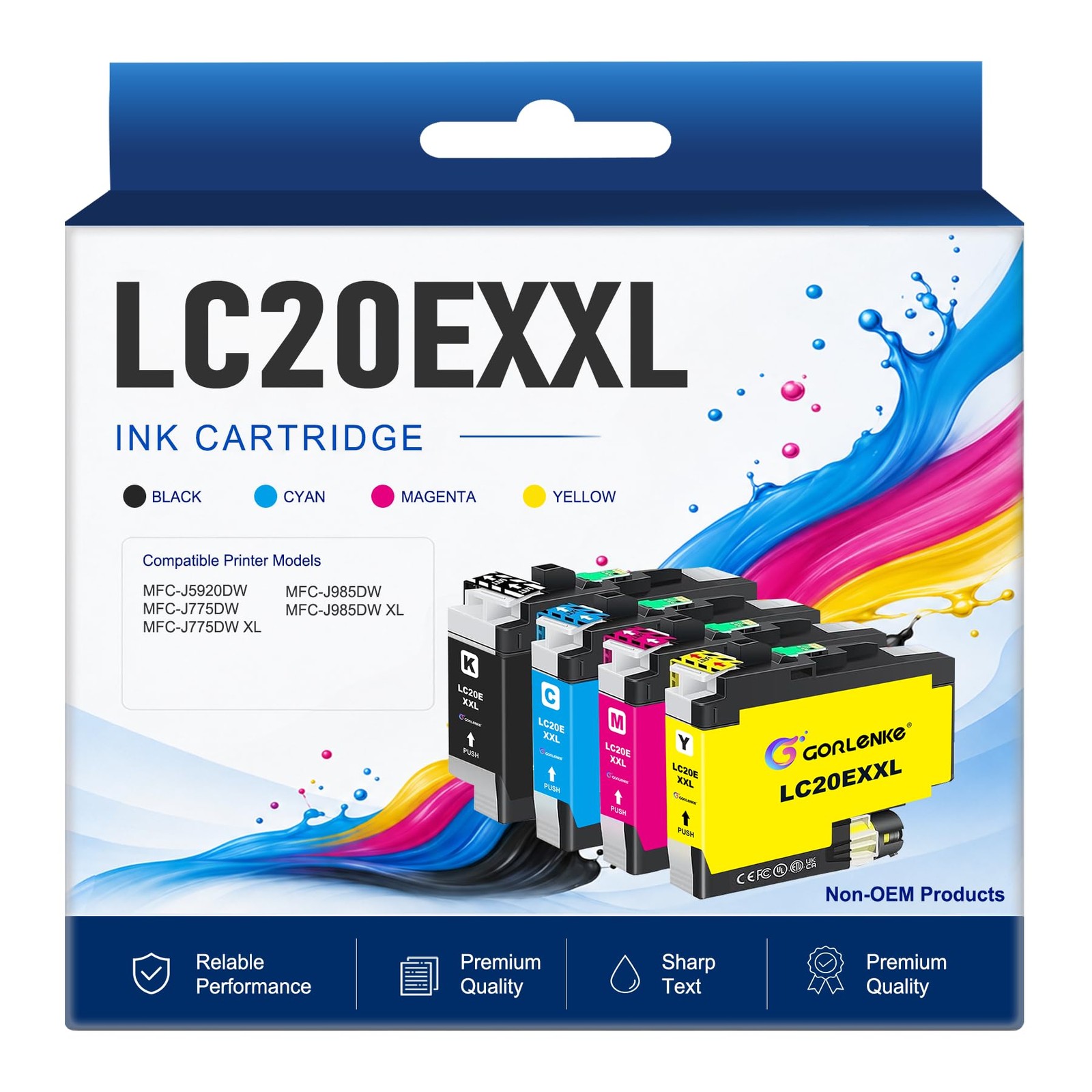 LC20EXXL Ink Cartridge Set Super High Yield 4-Pack LC20E XXL Ink MFC-J985DW