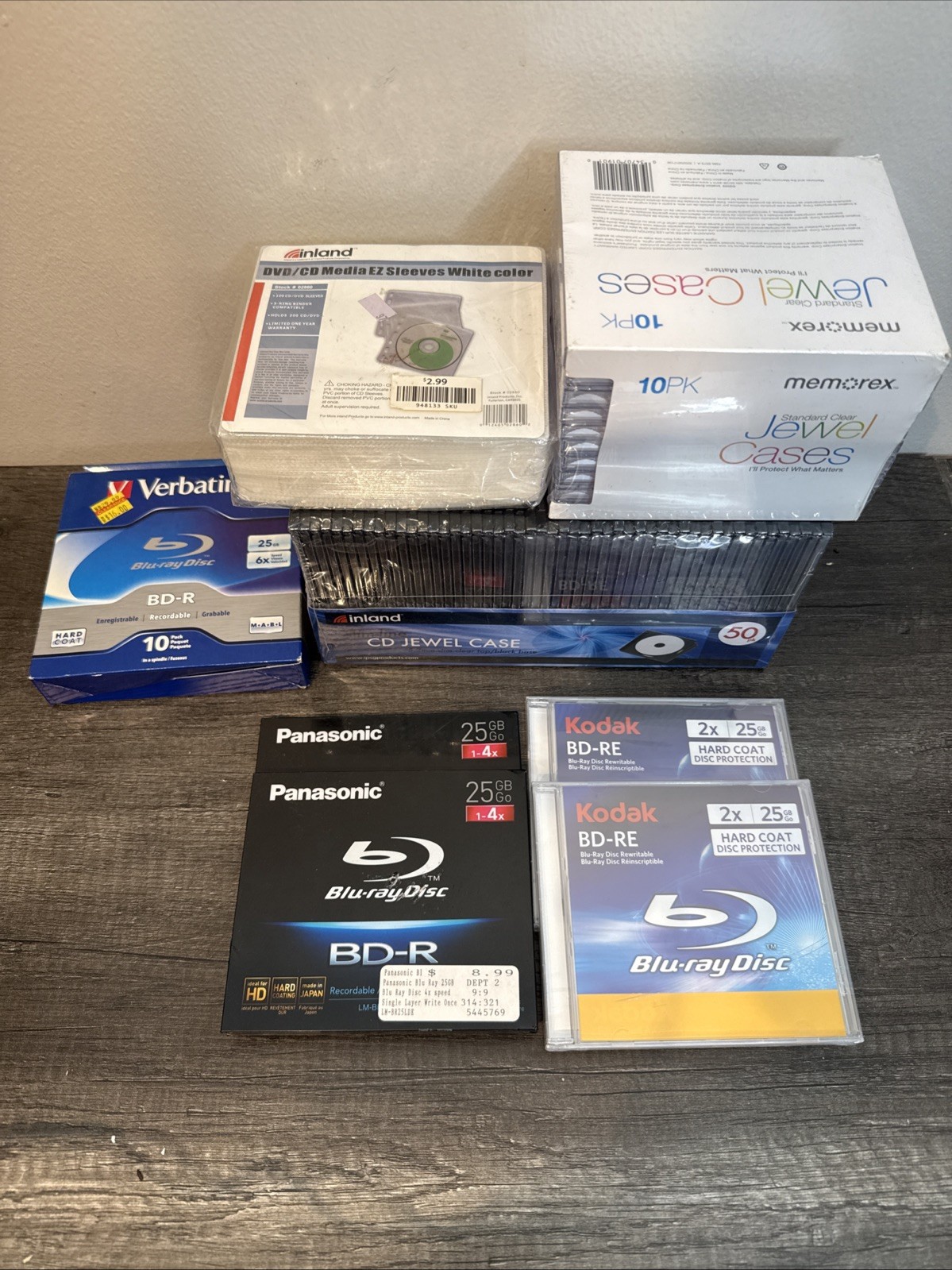 Large Mixed Media & Tech Storage Lot Blu-ray BD-R BD-RE Jewel Cases Adapters