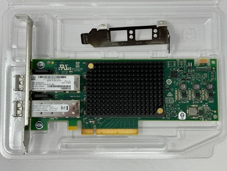 HPE Q0L14A SN1200E 16GB 2P FC HBA Q0L14-63001 870002-001 w/ SFPs & both brackets