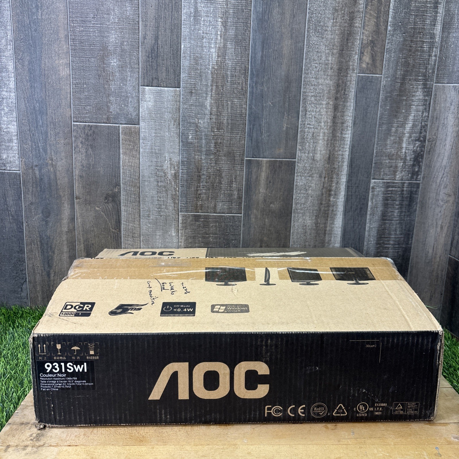 AOC 931SWL 18.5” Widescreen LCD Computer Monitor Original Box Tested Works
