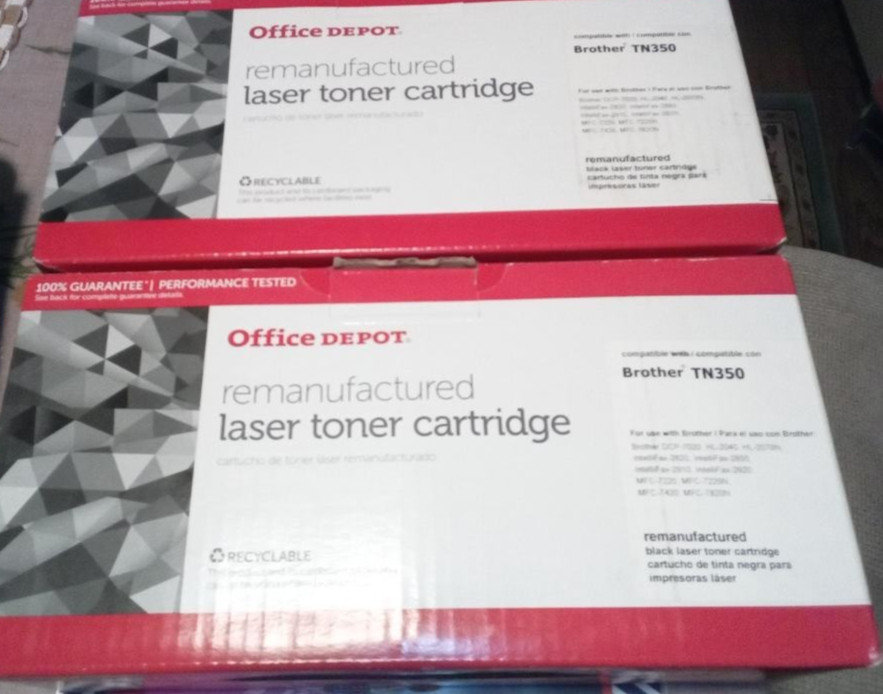(2) Office Depot Black Laser Toner Cartridge for Brother TN350