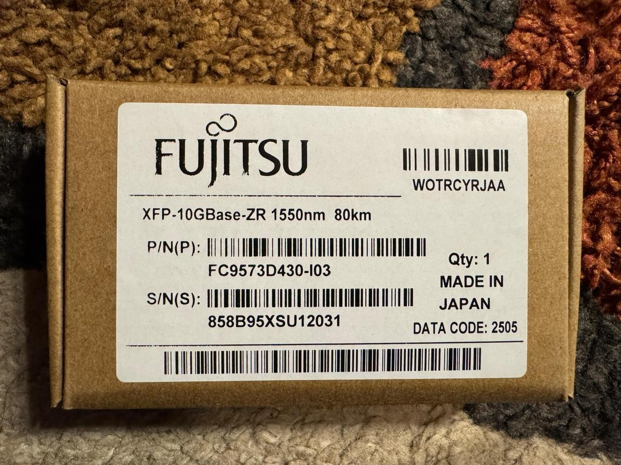 NEW FUJITSU FC9573D430-I03  XFP 10GE ZR 1550nm 80km Transceiver Module