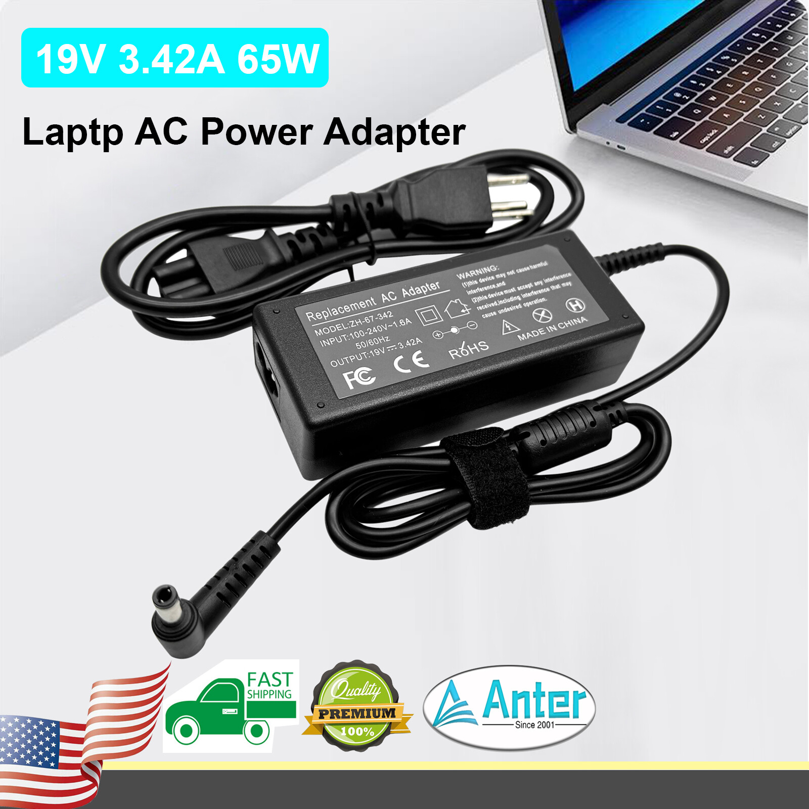 For ASUS Chromebox CN60 Chromebox 2 CN62 Mini PC 65W AC Adapter Power Supply